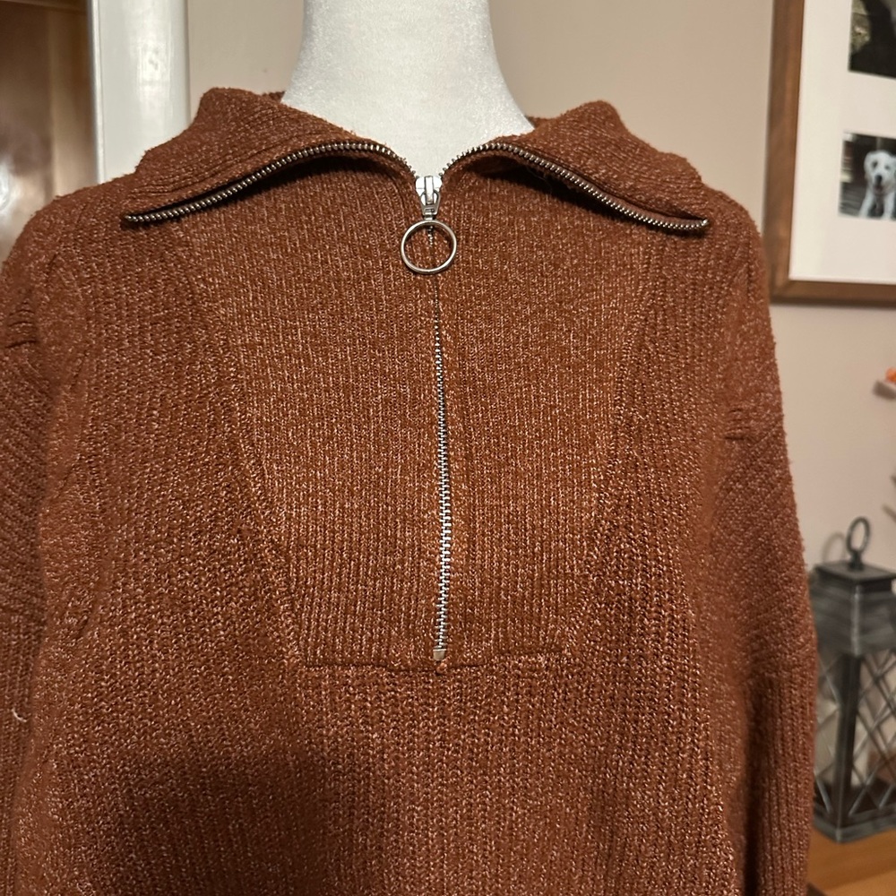 Brown Half-Zip Sweater - Picture 4 of 6